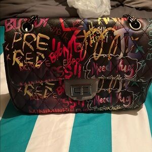 Multicolor Graffiti Shoulder Bag